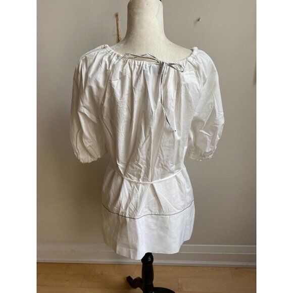 PROENZA Schouler Women BNWOT White Puff Sleeve Poplin Top New White Label - Picture 7 of 15